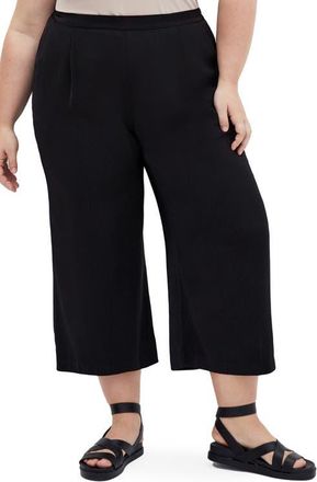 City Chic Brigitta Crop Wide Leg Pants in Black at Nordstrom, Size Xxl
