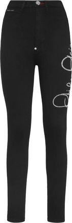 Philipp Plein Super High Waist Jegging - Dames - Skinny Jeans - Zwart - W25 - Katoen - Jeans
