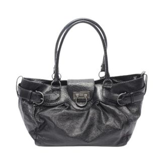 Ferragamo Pre-owned Handbags, female, Black, Size: ONE SIZE Pre-owned Gancini Shoulder Bag
