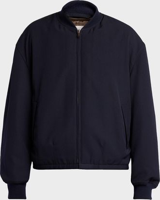 The Row Mens Fenn Wool and Silk Reversible Bomber Jacket