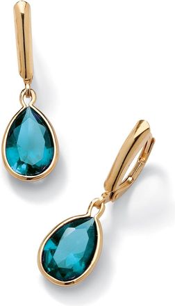 Palm Beach Jewelry Birthstone Earrings 14k Gold-plated Sterling Silver