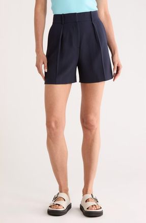 Theory High Waist Pleat Crepe Shorts in New Navy at Nordstrom Rack, Size 00