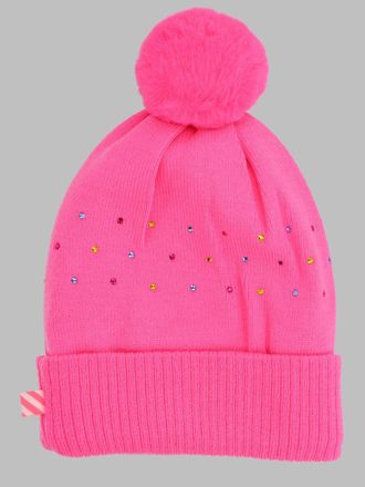 BILLIEBLUSH U22499K_47A Rhinestone-Embellished Acrylic Beanie - Pink
