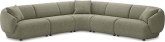 Castlery Auburn Extended L-Shape Sectional Sofa Customized, Performance Classic Twill Moss, Spill Resistant, Modular for Castlery