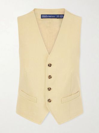 Polo Ralph Lauren Gilet In Voile Di Misto Canapa E Cotone - Marrone