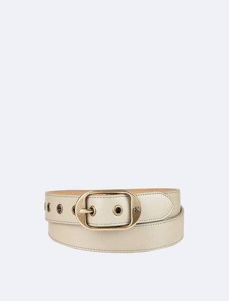 Calvin Klein Womens Forged Center Bar Belt - Neutral - XS