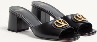 Valentino Garavani Sandalo Slide Vlogo Signature In Vitello 60Mm Donna NERO 35.5