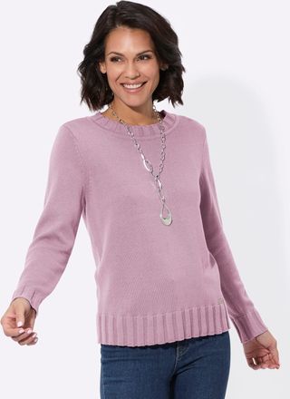 Casual Looks Strickpullover CASUAL LOOKS Pullover, Damen, Gr. 54, rosa (ros&eacute;), 50% Baumwolle, 50% Polyacryl, unifarben, Pullover Strickpullover