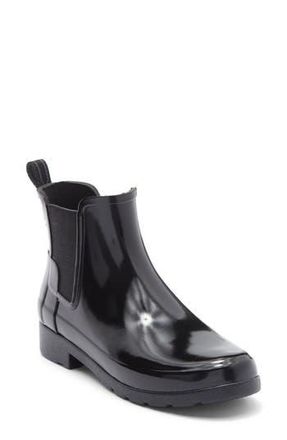 Hunter Original Refined Chelsea Waterproof Rain Boot in Black at Nordstrom Rack, Size 8