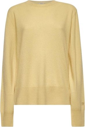 Toteme Kasjmier Crewneck Sweater in Geel - Dames - Cashmere truien - Geel - L - Kasjmier - Truien & Vesten