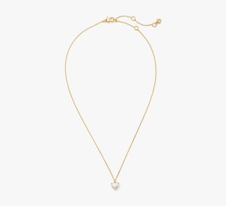 Kate Spade New York Womens My Love June Heart Pendant Necklace in White | Cubic Zirconia