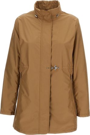 Fay Water-Repellent Poplin Overcoat with Adjustable Features