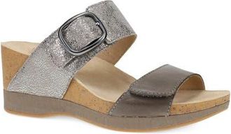 Dansko Shannon Platform Wedge Slide Sandal in Pewter/Taupe at Nordstrom, Size 11.5-12Us