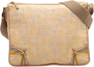 Fendi Pre-owned Crossbody Bag - Dames - Vintage Schoudertas - Beige - ONE Size - Leer - Vintage