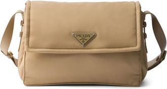 Prada medium Traveller shoulder bag - women - Calf Leather/Recycled Polyamide/Recycled Polyamide - OS - Neutrals