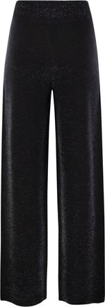 Fabiana Filippi Womens Wide Trousers In Organic Cotton And Lurex - Black - Size EU 34 (Womens)