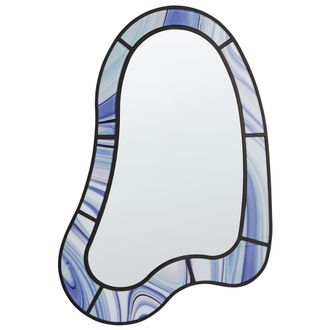 Beliani Beliani - Espejo De Pared Moderno Con Forma Irregular Y Ganchos De Cristal Y Mdf Violeta Montsec
