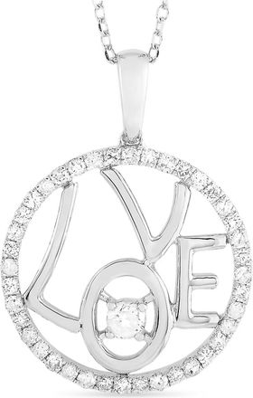 Luxury Bazaar Collana con pendente in oro bianco 14 carati con diamanti - Argento