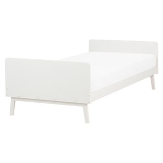 Beliani Beliani - Cama Individual Moderna Somier De L&aacute;minas De Madera De Pino Blanco 90 X 200 Cm Bonnac