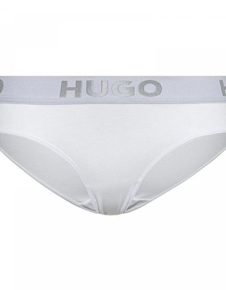 HUGO BOSS Womens Sporty Logo Brief, White - Size: 10