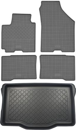 OEM Suzuki Swift Hatchback (5 Puertas) Desde Mayo De 2017. Juego: Alfombrillas De Goma Para Coche + Alfombrilla Para Maletero