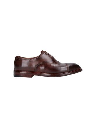 Premiata Brown Abner Worn-Effect Leather Derby Shoes