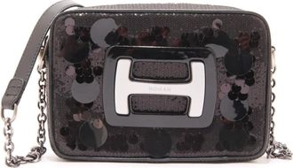 Hogan H-Bag Camera Ricamo Paillettes - Dames - Schoudertassen - Zwart - ONE Size - Leer - Tassen