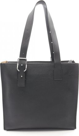 Loewe Black Leather Handbag Tote Bag (Pre-Owned)