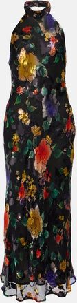 Rixo Floral halterneck midi dress