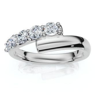 Pompeii3 Bypass 3/8Ct Diamond Fashion Anniversary Ring 14k Gold Lab Grown