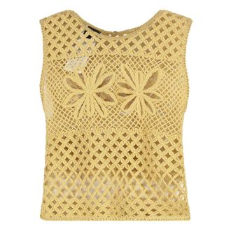 Pinko Sleeveless Tops, female, Yellow, Size: XS Gonzano Sleeveless Top