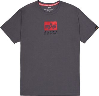 Alpha Industries T-Shirt ALPHA INDUSTRIES Satin Logo T-Shirt, Herren, Gr. XXL, grau (vintage grau), Obermaterial: 100% Baumwolle, Shirts T-Shirt