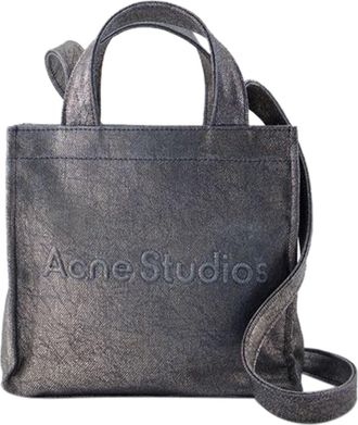 Acne Studios Mini Lunar Shopper Bag - Acne Studios - Leather - Silver/Blue