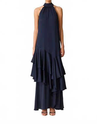 Elliatt Varella Halter Gown In Navy
