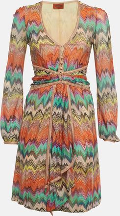 Missoni Multicolor Zig Zag Knit Mini Dress