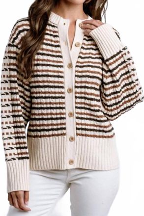 Kerisma Libby Cardigan In Beige Stripe