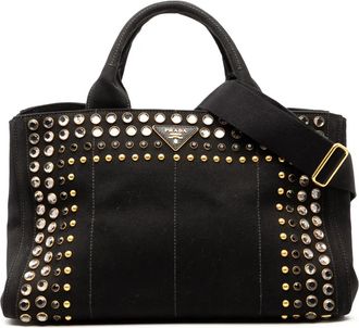 Prada 2013-2025 Canvas Canapa Bijoux canvas tas - Zwart