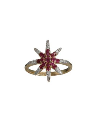 Diana M. Jewels Fine Jewelry 14K 0.75 Ct. Tw. Diamond & Ruby Half-Eternity Ring