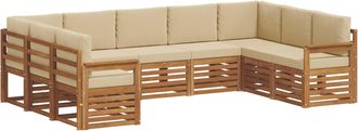 vidaXL Conjunto De Sof&aacute;s De Exterior 9 Uds. Natural Y Beige Vidaxl