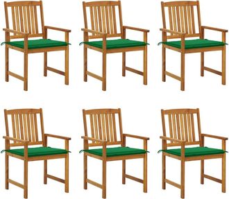 vidaXL Sillas De Jard&iacute;n Y Cojines 6 Unidades Madera Maciza De Acacia Vidaxl