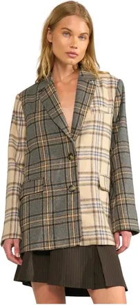 N&uuml;mph Jassen, Dames, Veelkleurig, XS, Wol, N&uuml;mph Nuavey 707160 Blazer Medium Grey Mel
