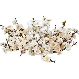 Nearly Natural Plum Blossom Candelabrum in White at Nordstrom