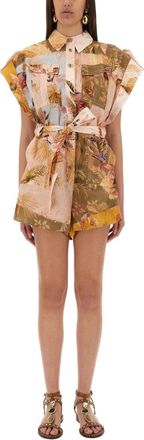 Zimmermann Short Overalls With Ascension Lapels-Donna