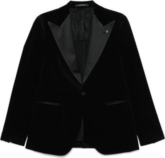 Tagliatore velvet blazer - men - Cupro/Elastane/Cotton - 46 - Black