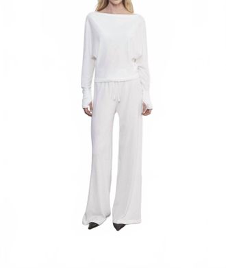Enza Costa Cashmere Drawcord Pant In White