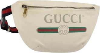 Gucci Pre-owned Vintage Leren Heuptas - Dames - Vintage Heuptassen - Wit - ONE Size - Leer - Vintage