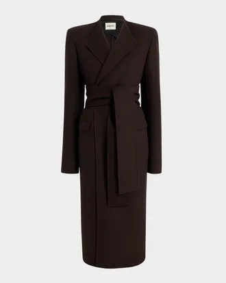 Khaite Jelson Double-Face Wool Wrap Coat