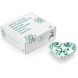 Gmundner Keramik Gmundner Keramik - Ciotola a forma di cuore in ceramica Gmundner verde fiammata (l 10 cm)