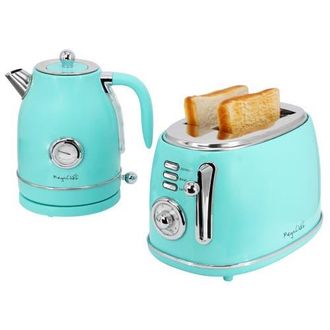 MegaChef 1.8 Quart Electric Tea Kettle and 2 Slice Toaster Combo in Blue at Nordstrom