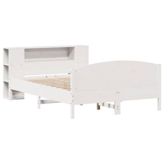 Berkfield Home Decorative Bookcase Bed without Mattress White 160x200cm Solid Wo | Size: 160x200 cm